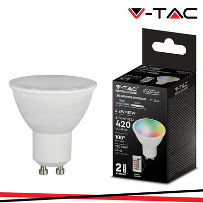 LED LAMPADINA 5.5W GU10 PLASTICA MILKY COVER RGB + 4000K