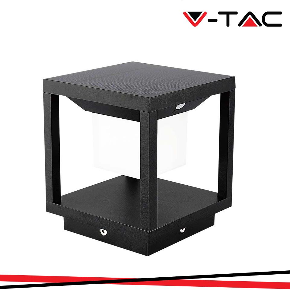 LAMPADA SOLARE LED DA TERRA 2W QUADRATA CON SENSORE DI MOVIMENTO COLORE NERO 3000K IP65