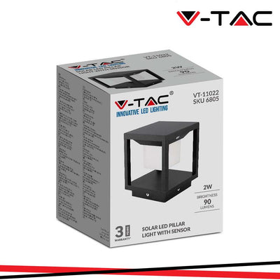 LAMPADA SOLARE LED DA TERRA 2W QUADRATA CON SENSORE DI MOVIMENTO COLORE NERO 3000K IP65