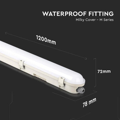 LED WATERPROOF FITTING SAMSUNG CHIP 120CM 60W   6500K 120 LM/W