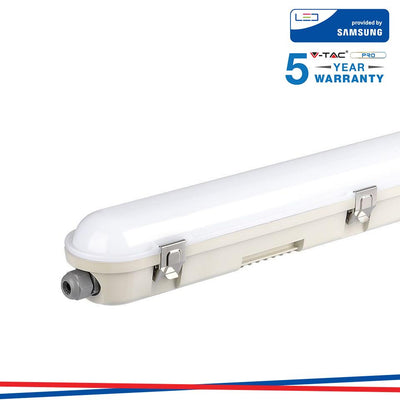 LED WATERPROOF FITTING M-SERIES 1500MM 48W 6500K MILKY COVER SS CLIP 120 LM/W