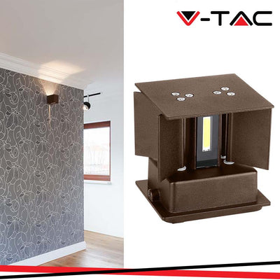 11W LED LAMPADA DA PARETE BRIDGELUX CHIP CORTEN 3000K QUADRATA