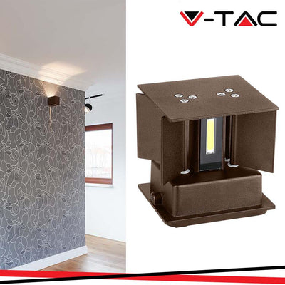11W LED LAMPADA DA PARETE BRIDGELUX CHIP CORTEN 3000K QUADRATA