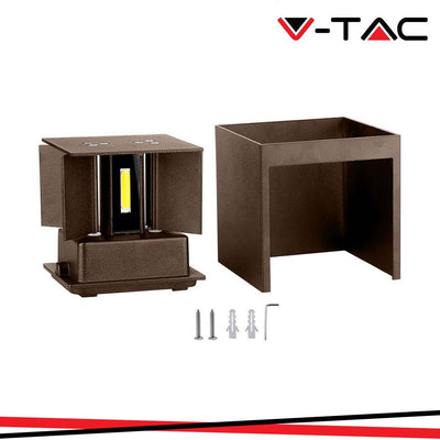 11W LED LAMPADA DA PARETE BRIDGELUX CHIP CORTEN 3000K QUADRATA