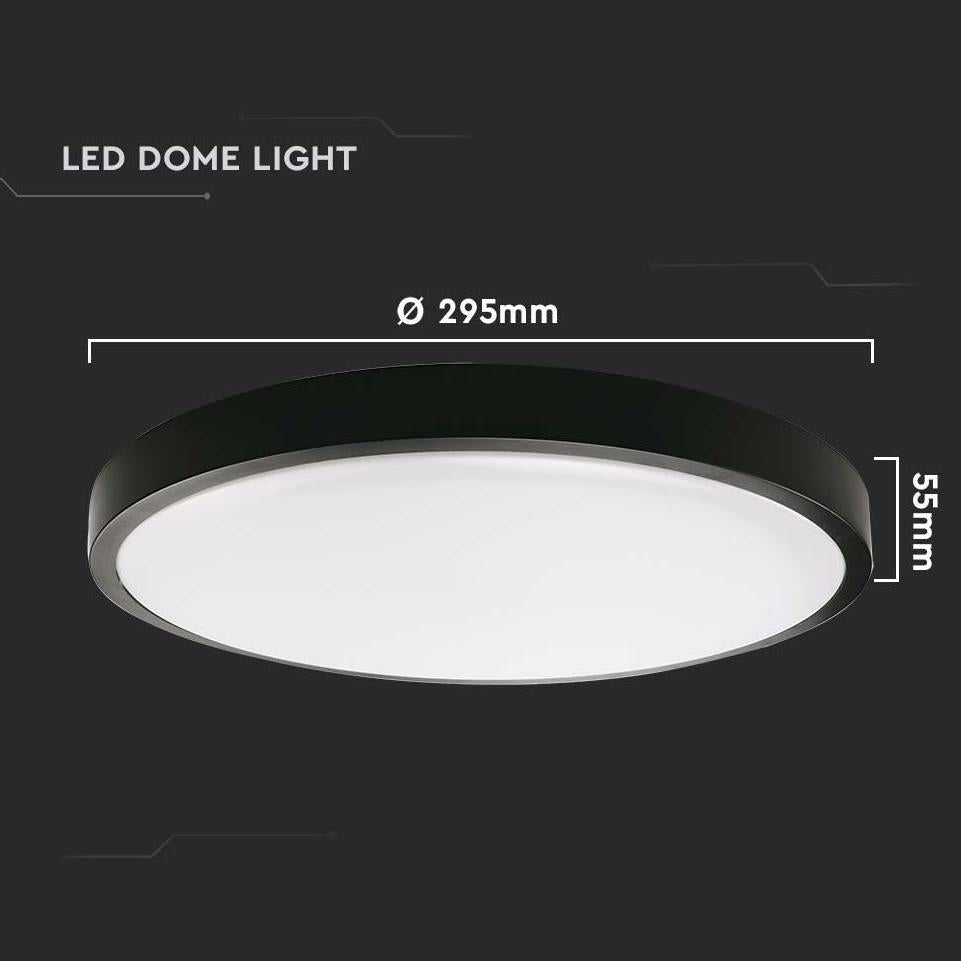 24W LED DOME LIGHT ROTONDO CORNICE NERA 3000K IP44