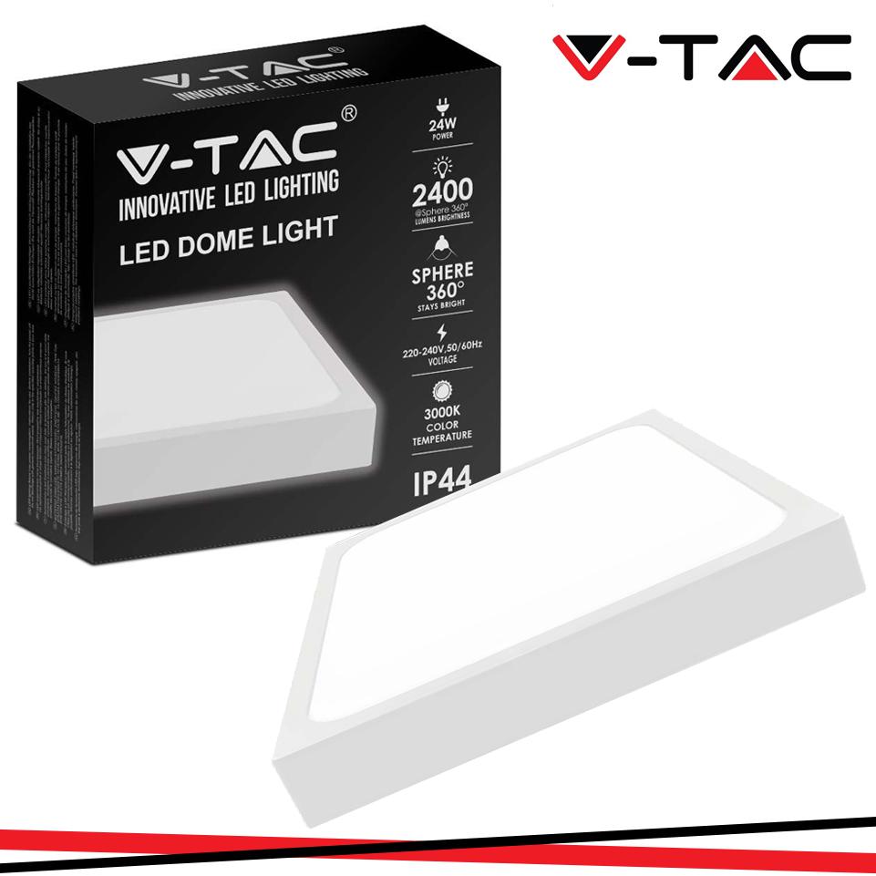 24W LED DOME LIGHT QUADRATO CORNICE BIANCA 3000K IP44