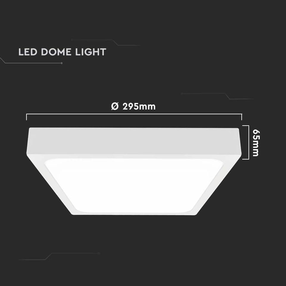 24W LED DOME LIGHT QUADRATO CORNICE BIANCA 3000K IP44