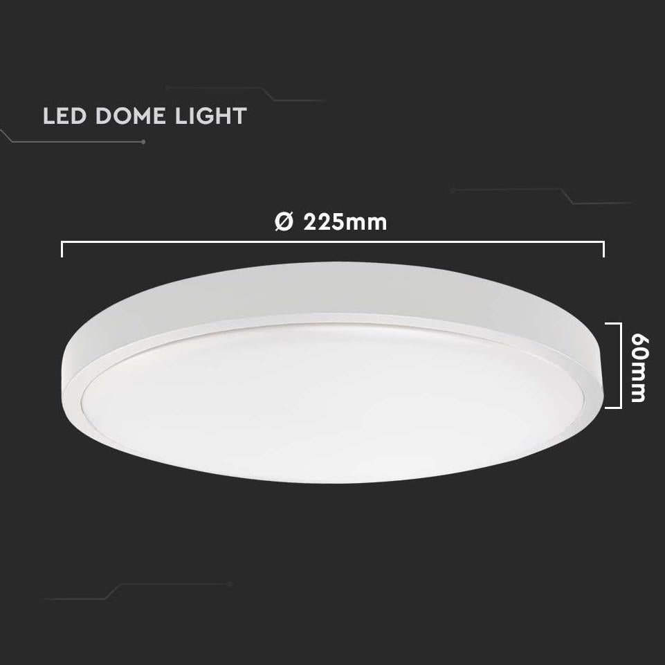 18W LED DOME LIGHT ROTONDO MICROWAVE SENSOR CORNICE BIANCA 6500K IP44