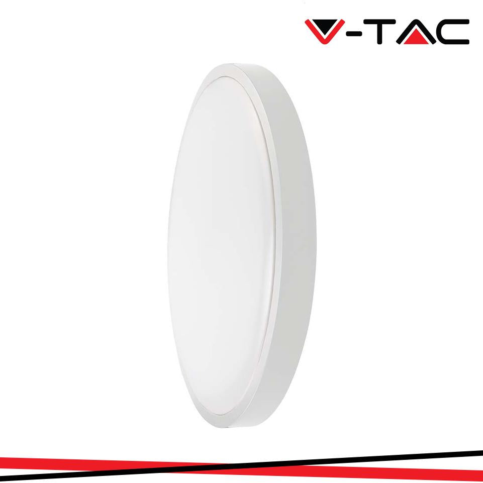 24W LED DOME LIGHT ROTONDO MICROWAVE SENSOR CORNICE BIANCA 6500K IP44
