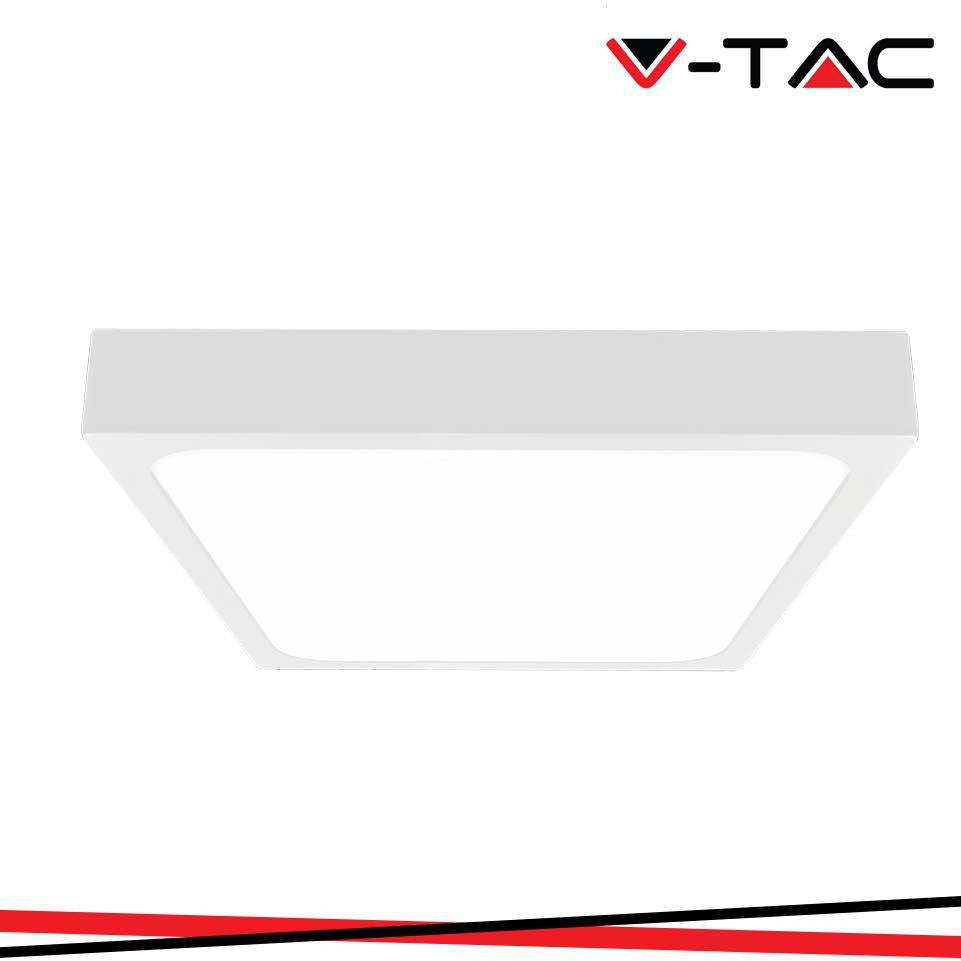 18W LED PLAFONIERA QUADRATA CORPO BIANCO 6500K IP44