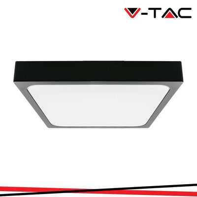 18W LED PLAFONIERA QUADRATA MICROWAVE SENSORE CORPO NERO 4000K IP44