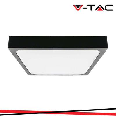 18W LED PLAFONIERA QUADRATA MICROWAVE SENSORE CORPO NERO 4000K IP44