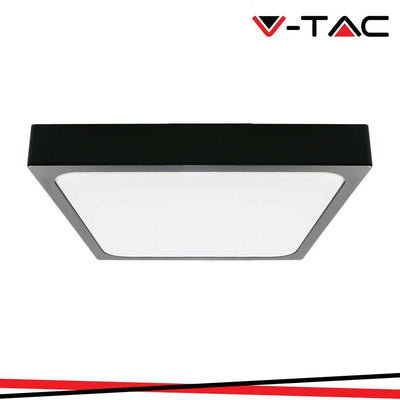 24W LED PLAFONIERA QUADRATA MICROWAVE SENSORE CORPO NERO 4000K IP44