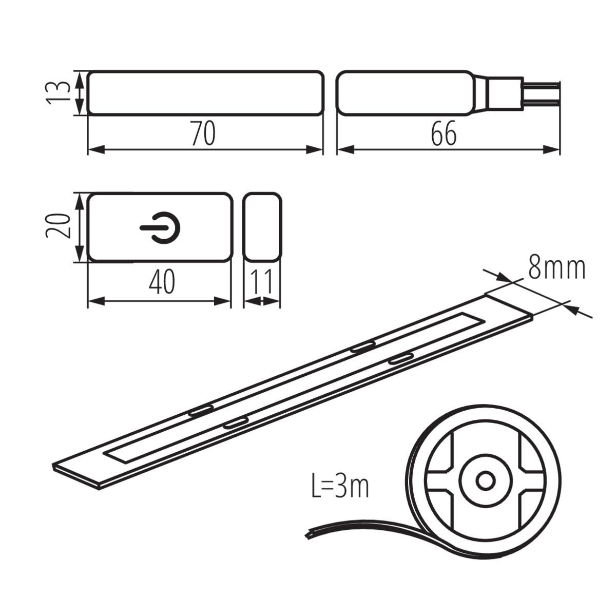 KIT LED COB SET 3M DIM-NW - KANLUX