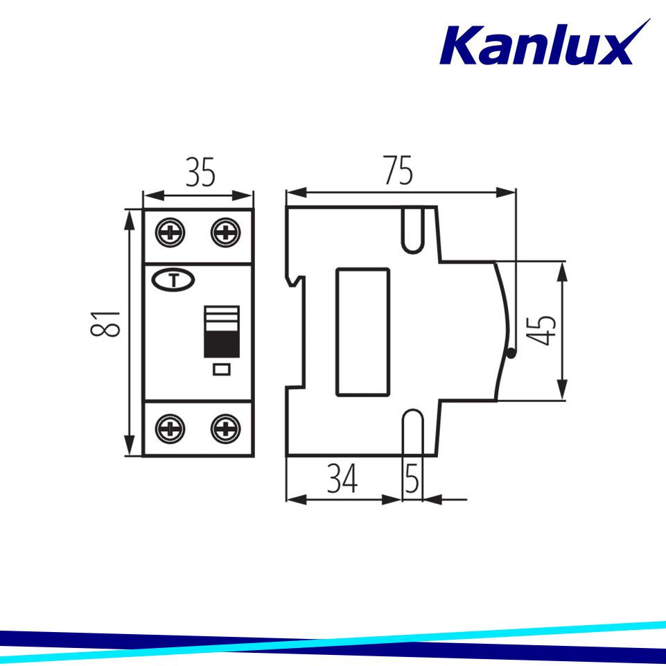 INTERRUTTORE MAGNETOTERMICODIFFERENZIALE 6KA 2P KRO6-2/C32/30-A - KANLUX