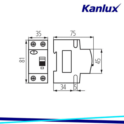 INTERRUTTORE MAGNETOTERMICODIFFERENZIALE 6KA 2P KRO6-2/C32/30 - KANLUX