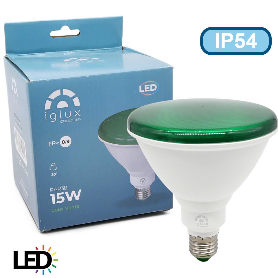LAMPADA PAR38 E27 15W IP54 VERDE