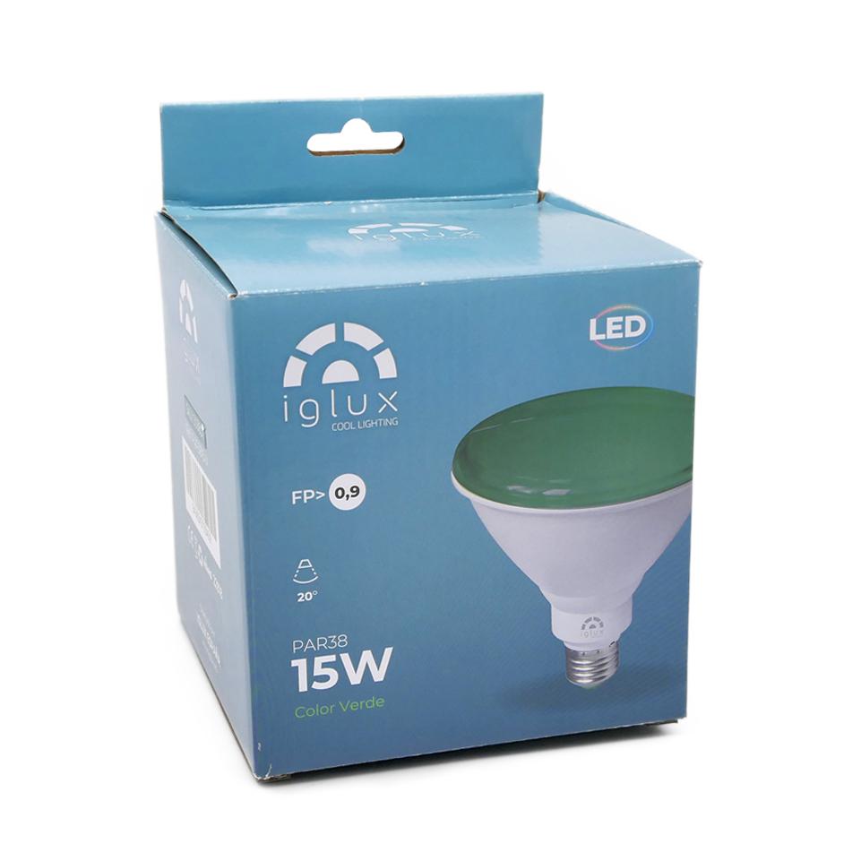 LAMPADA PAR38 E27 15W IP54 VERDE