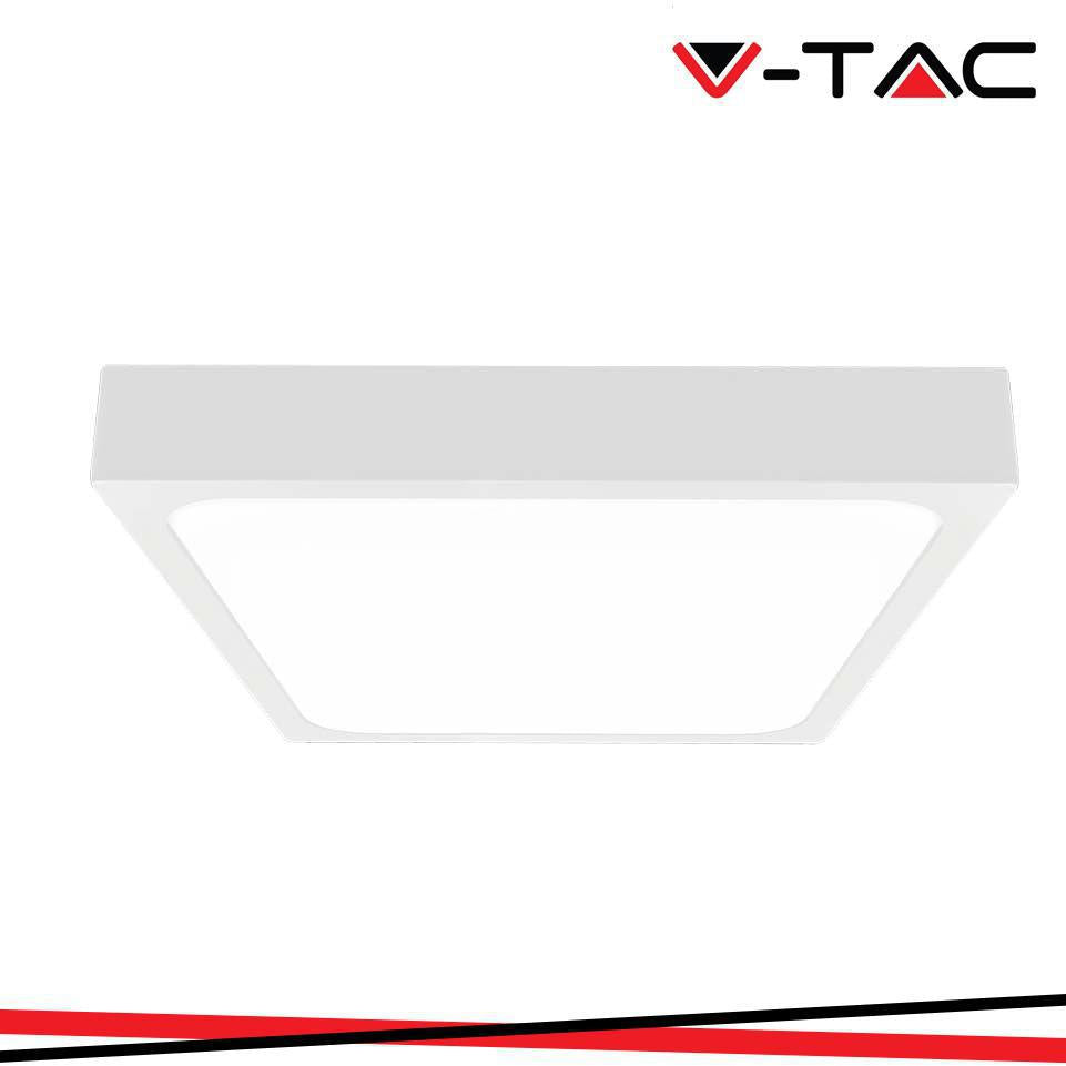18W LED PLAFONIERA QUADRATA CORPO BIANCO 3000K IP44