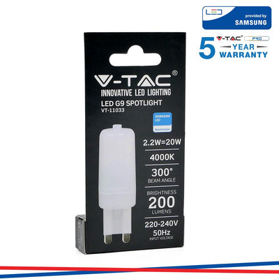 LED LAMPADINA SAMSUNG CHIP - G9 2.2W PLASTICA 3000K