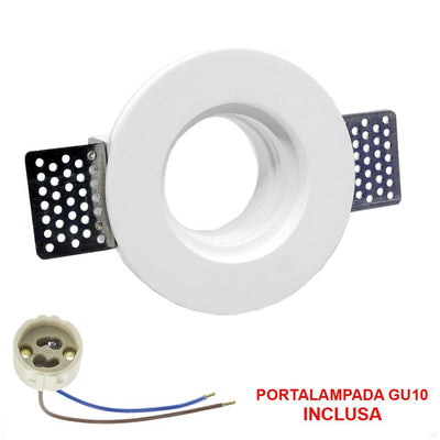 FARETTO IN GESSO D.100MM ROTONDO HOLDER GU10 INCLUSA