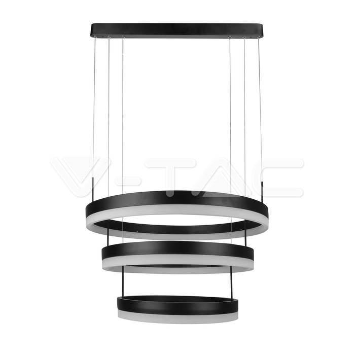 86W SOFT LIGHT CHANDELIER DIMMERABILE CORPO NERO 3000K