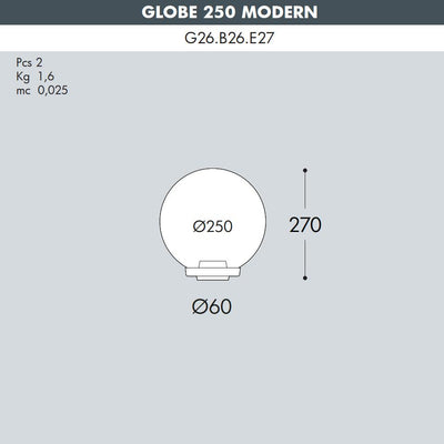 G250 BASE MODERNA NERO TRASP E27