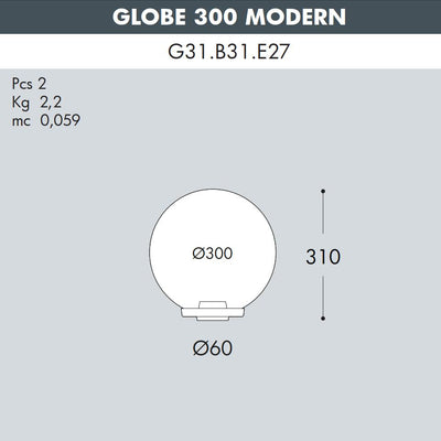 G300 BASE MODERNA NERO TRASP E27