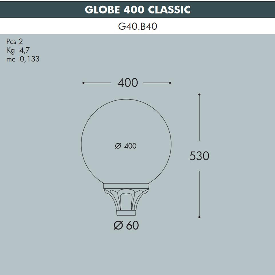 G400 TESTA PALO 60MM MOD GRIGIO OPALE E27