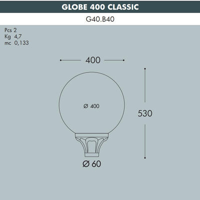 G400 TESTA PALO 60MM MOD GRIGIO OPALE E27