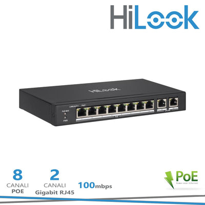 SWITCH 8CH 100MBPS POE + 2 UPLINK 100MBPS 65W