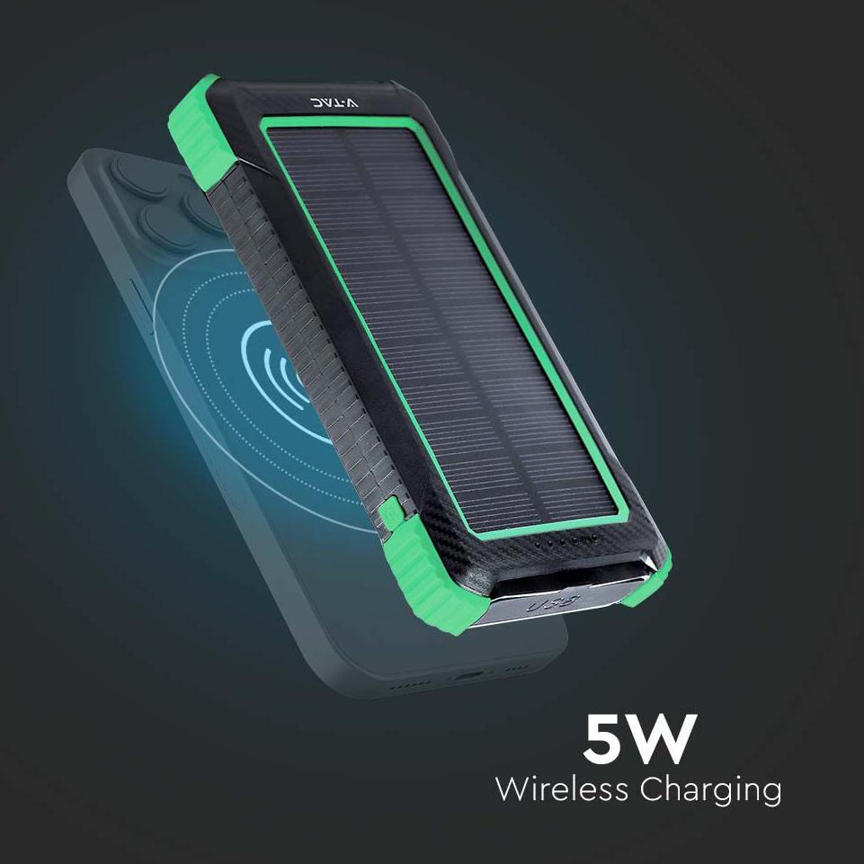10000MAH SOLAR WIRELESS CHARGER POWER BANK-BLACK