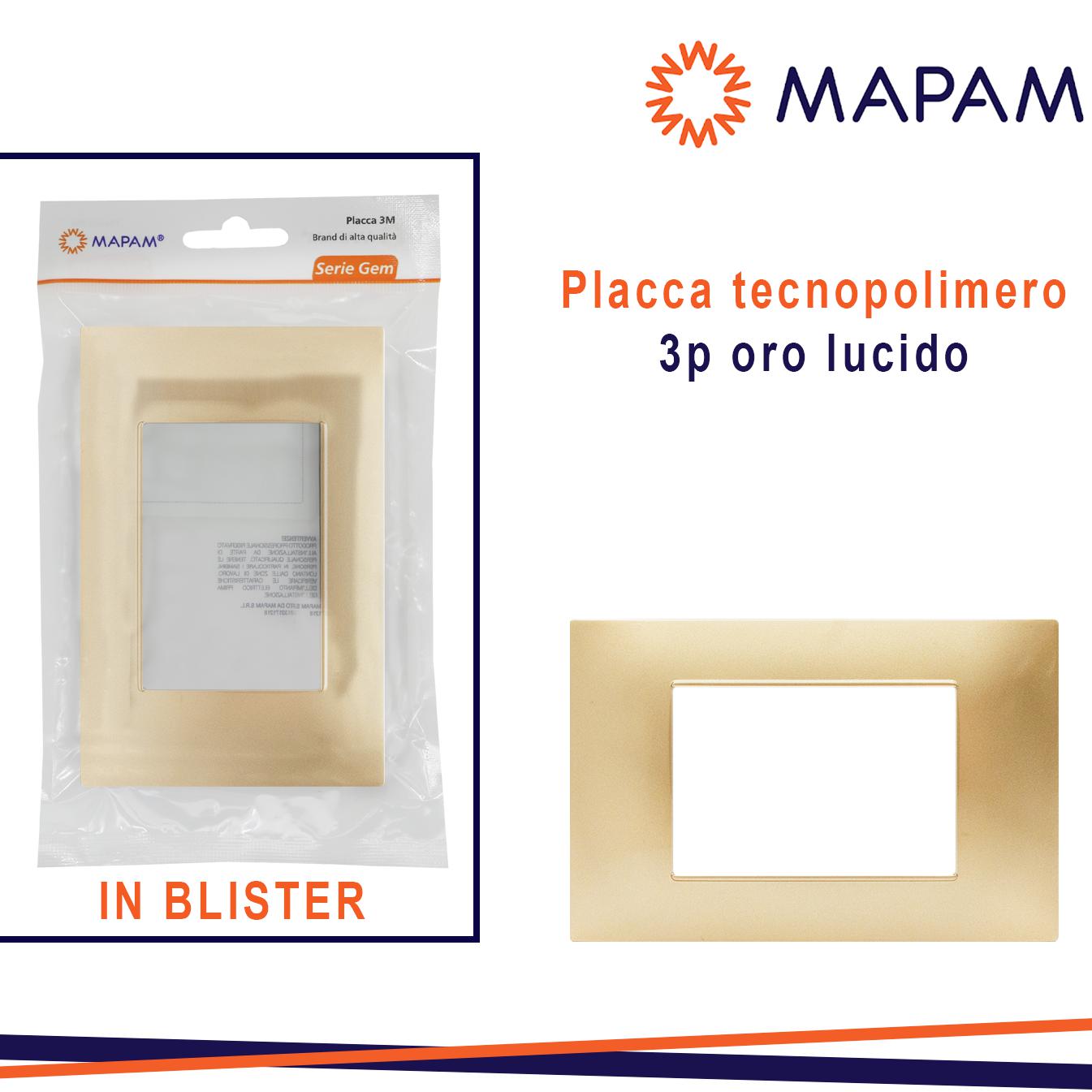 PLACCA TECNOPOLIMERO T2 6003-5 3P ORO LUCIDO