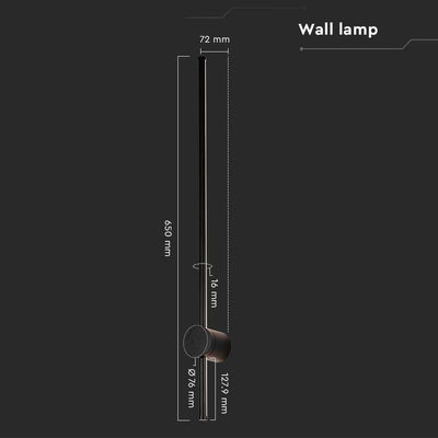 12W LAMPADA LED DA MURO COLORE NERO  3000K IP65