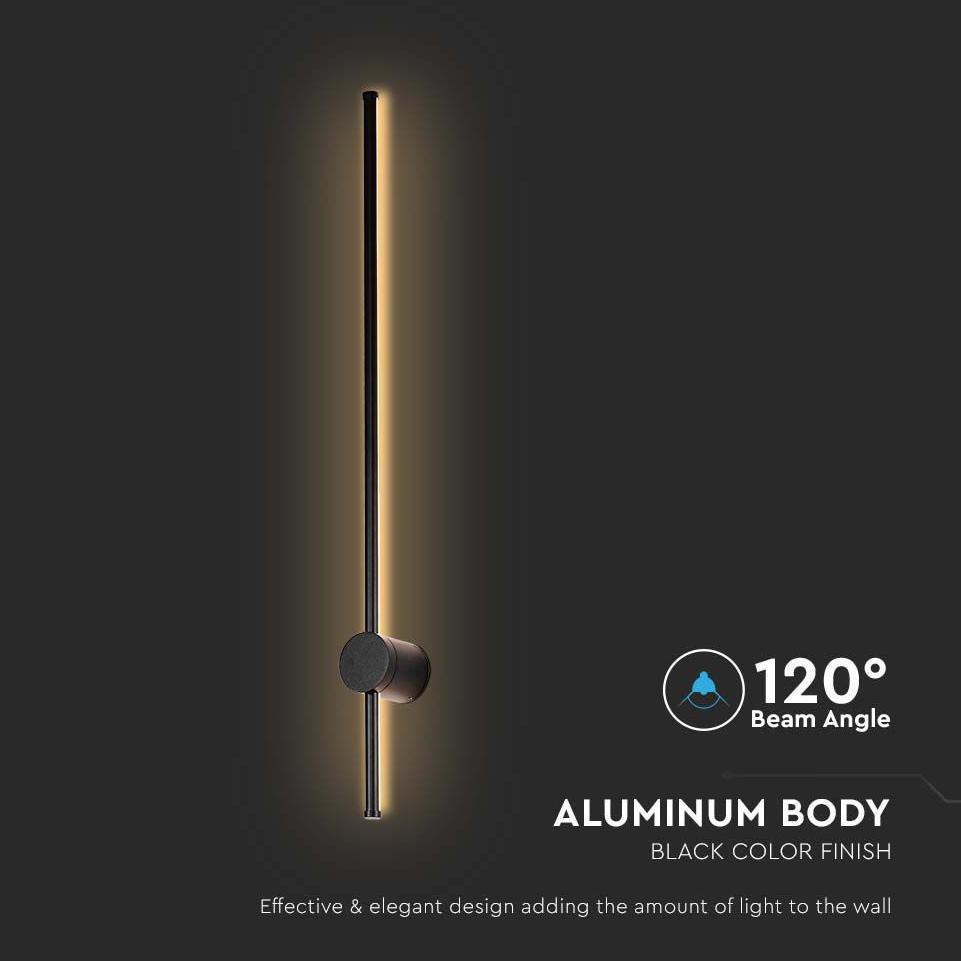 12W LAMPADA LED DA MURO COLORE NERO  3000K IP65