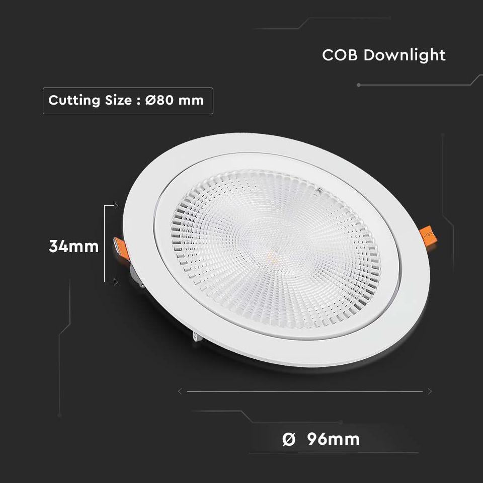 10W LED FARETTO DA INCASSO SAMSUNG CHIP 6400K