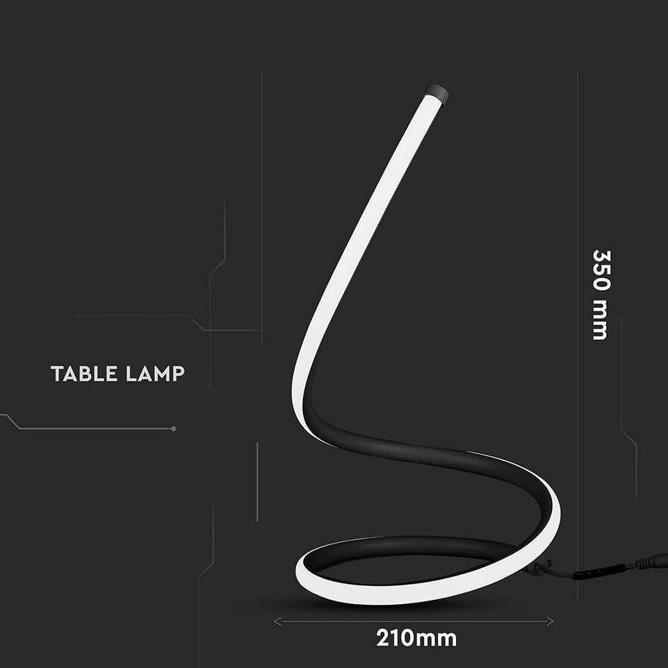 LAMPADA DA TAVOLO LED DI DESIGN DA 20W CON CAVO SPINA EU + INTERRUTTORE CORPO NERO 3000K