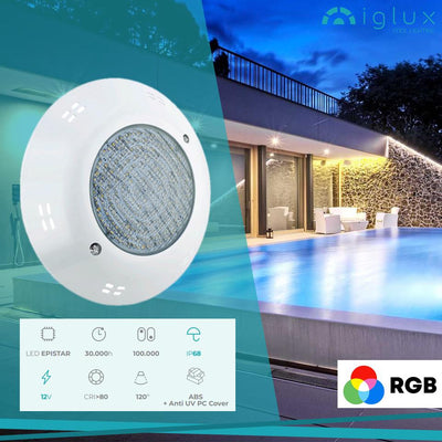 LAMPADA DA PISCINA SUPERFICIALE 18W RGB IP68 12V