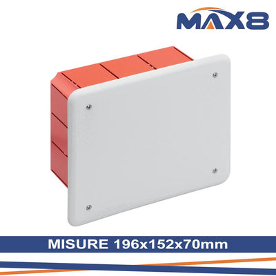 CASSETTA DI DERIVAZIONE DA INCASSO C/COPERCHIO 196X152X70
