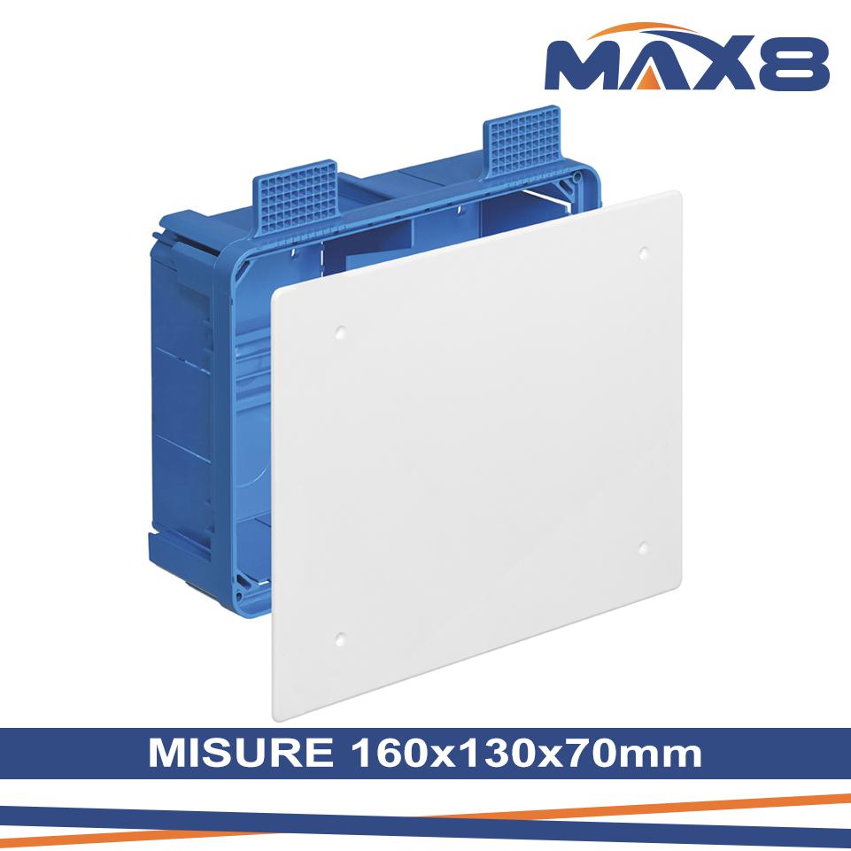 CASSETTA DI DERIVAZIONE DA INCASSO C/COPERCHIO 160X130X70