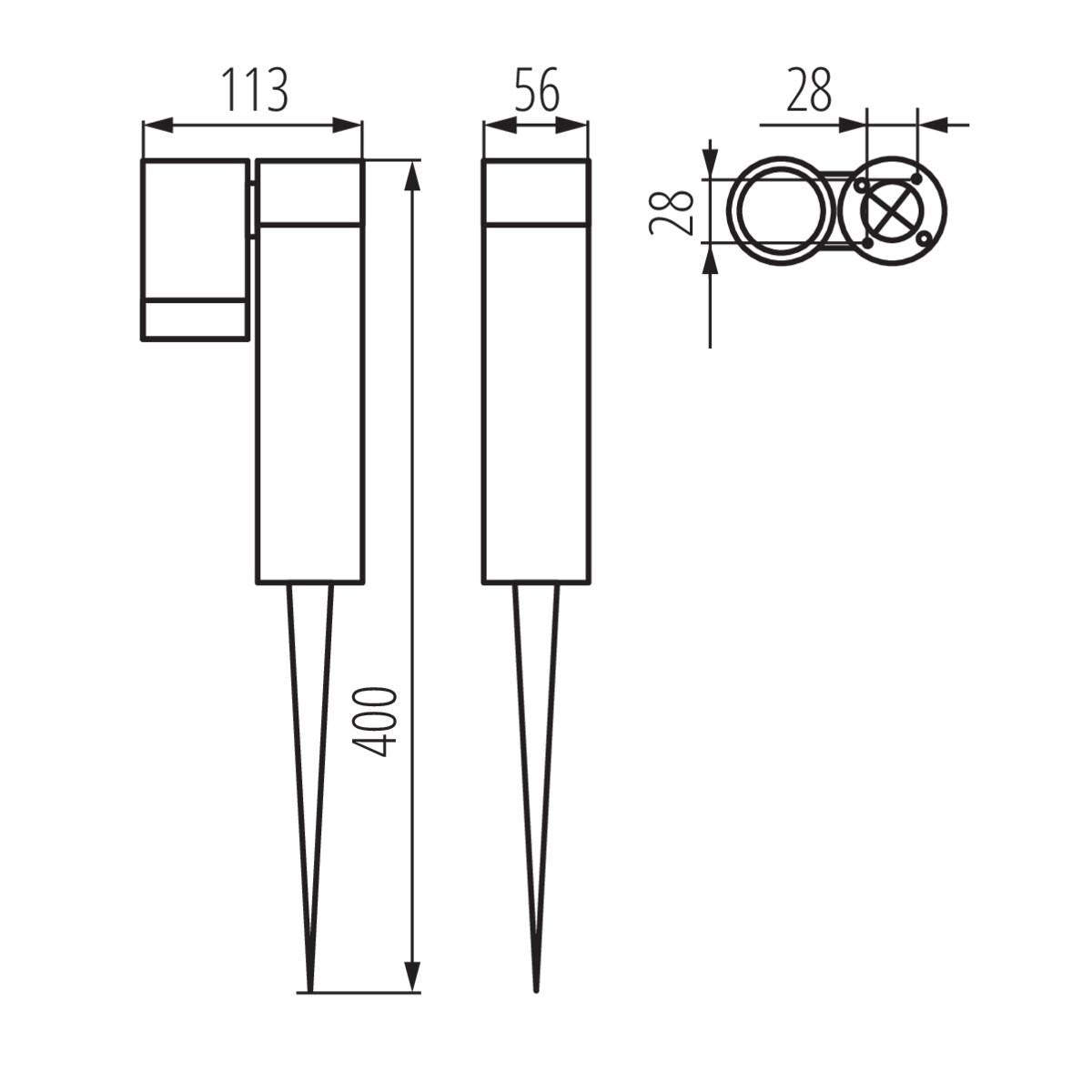 LAMPADA DA GIARDINO CON SORGENTE DI LUCE CAMBIABILE USTI SP 1X7 GR - KANLUX