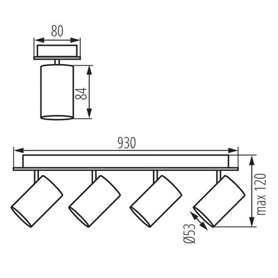 LAMPADA DA PARETE-SOFFITTO EVALO EL-4I B-SR - KANLUX