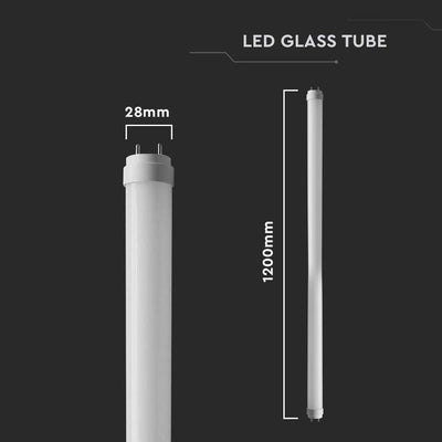 LED TUBO T8 18W 120 CM G13 VETRO TUBO 6400K 25PZ/BOX