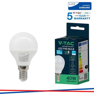 LED LAMPADINA SAMSUNG CHIP 4.5W E14 P45 PLASTICA 4000K