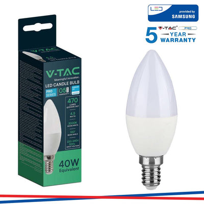 LED LAMPADINA SAMSUNG CHIP 4.5W E14 PLASTICA CANDELA 3000K