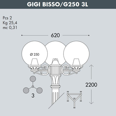 GIGI BISSO/G250 3L OPAL BIANCO 3XE27 8,5W CCT