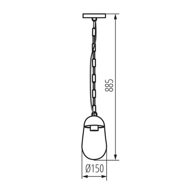 LAMPADA DA PARETE CON LAMPADINA INTERCAMBIABILE LIEGO 89 PEND B - KANLUX