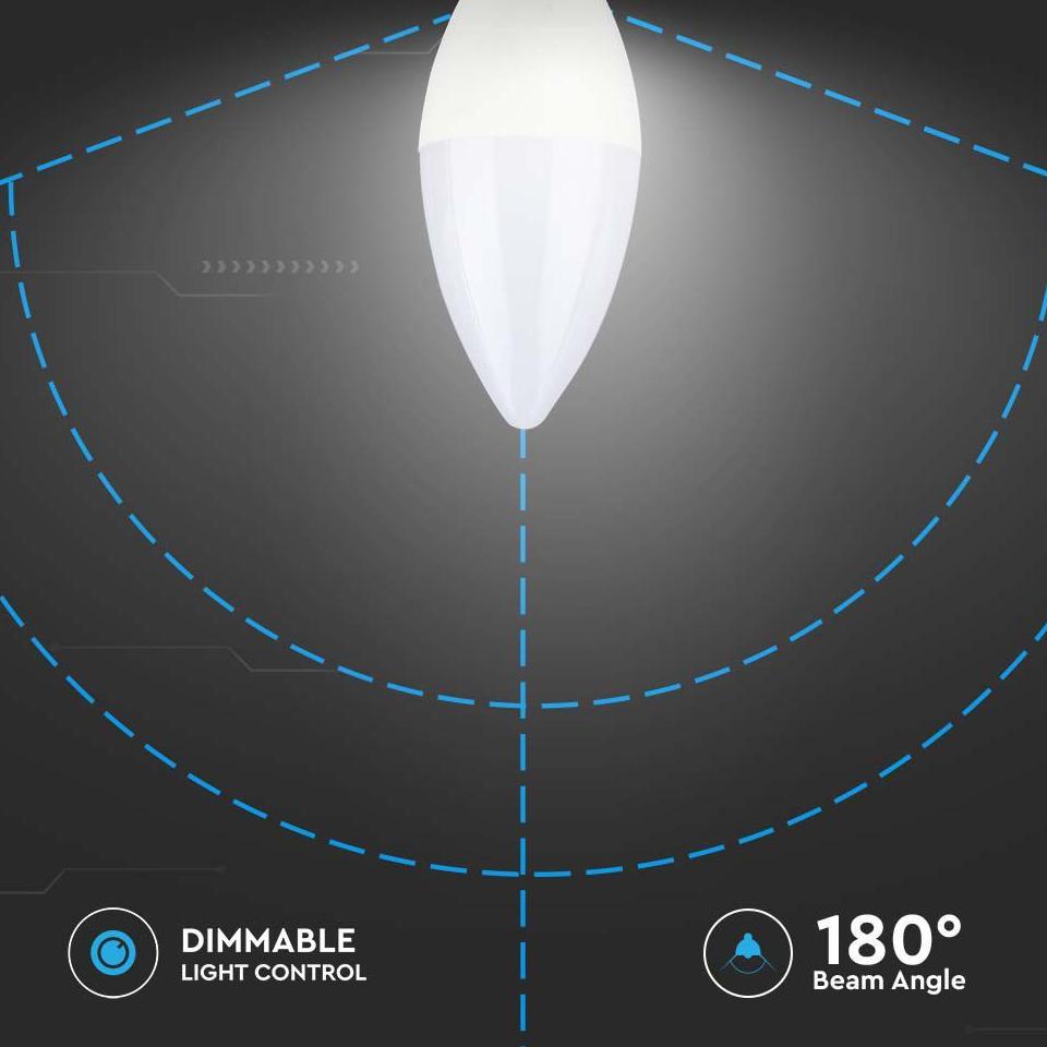 LED LAMPADINA SAMSUNG CHIP 5.5W E14 C37 PLASTICA DIMMERABILE CANDELA 3000K