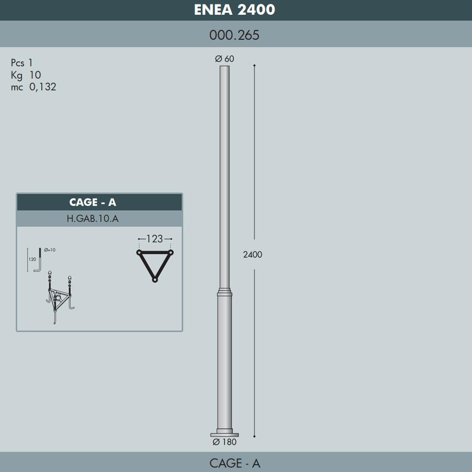 PALO ENEA NERO 2,4MT