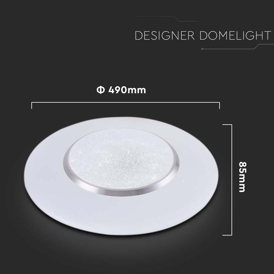 V-TAC PLAFONIERA LED ROTONDA 60W CON TELECOMANDO CAMBIA COLORE 3 IN 1 EFFETTO STELLATO D: 500MM H: 85MM DIMMERABILE